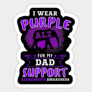 I WEAR PURPLE FOR MY DAD ALZHEIMER AWARENESS RIBBON Gift Sticker